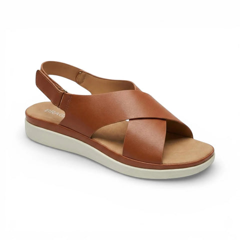 Isla Brown Cross Strap Platform Sandal