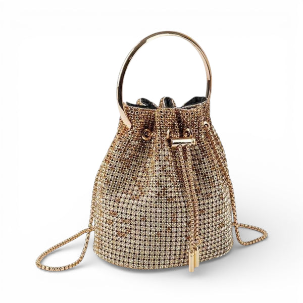 Gold Diamante Bucket Bag
