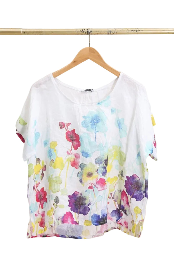 Basic Linen Tee Floral