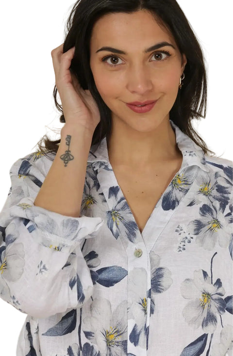 Floral  Linen Shirt