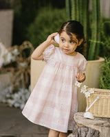 Bebe by Minihaha- LARA CUTWORK CHECK DRESS 3-5