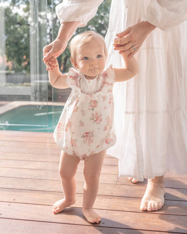 CHELSEA FRILL YOKE ROMPER