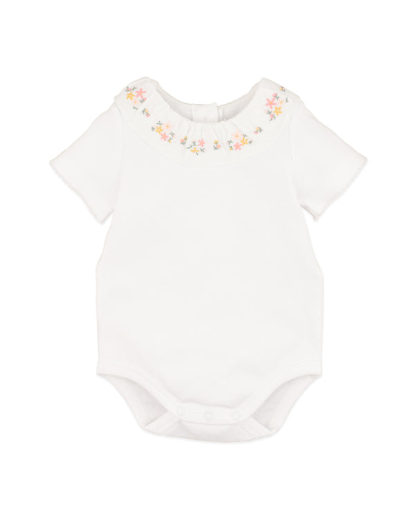WILLA ORGANIC EMB. COLLAR BODYSUIT