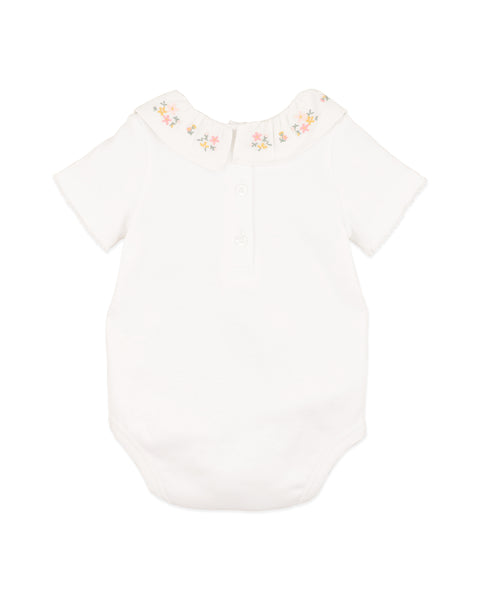 WILLA ORGANIC EMB. COLLAR BODYSUIT
