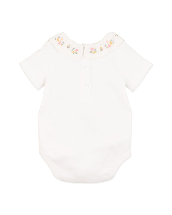 WILLA ORGANIC EMB. COLLAR BODYSUIT