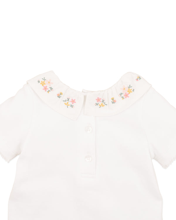 WILLA ORGANIC EMB. COLLAR BODYSUIT