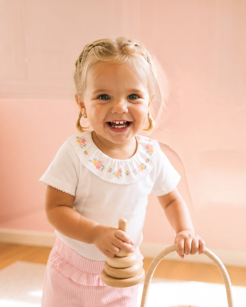 WILLA ORGANIC EMB. COLLAR BODYSUIT
