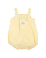 LIBBY CHECK ROMPER W EMB STRAPS