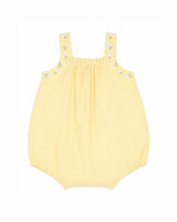 LIBBY CHECK ROMPER W EMB STRAPS