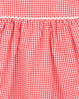 FESTIVE GINGHAM DRESS RED