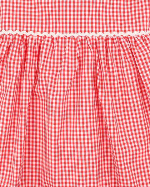 FESTIVE GINGHAM DRESS RED