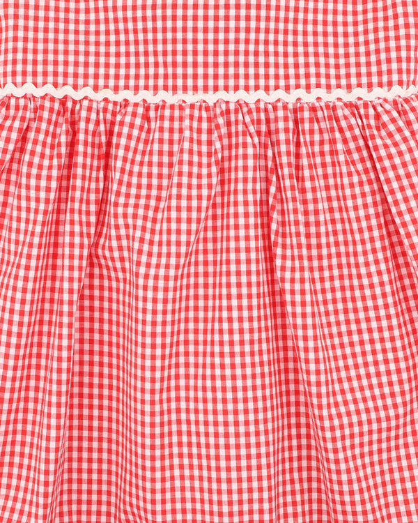 FESTIVE GINGHAM DRESS RED