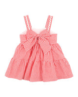 FESTIVE GINGHAM DRESS RED