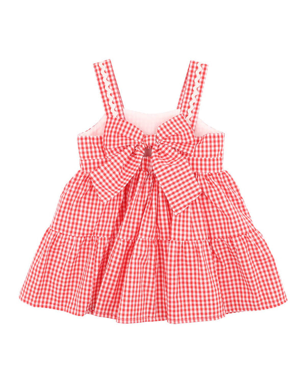 FESTIVE GINGHAM DRESS RED