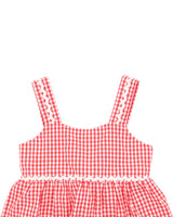 FESTIVE GINGHAM DRESS RED