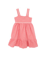 FESTIVE GINGHAM DRESS RED