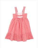 FESTIVE GINGHAM DRESS RED