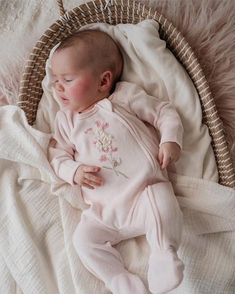 Bebe by Minihaha-NANCY VELOUR LS ZIP ONESIE