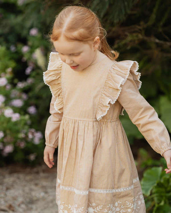 Winnie Embroidered Gingham Dress