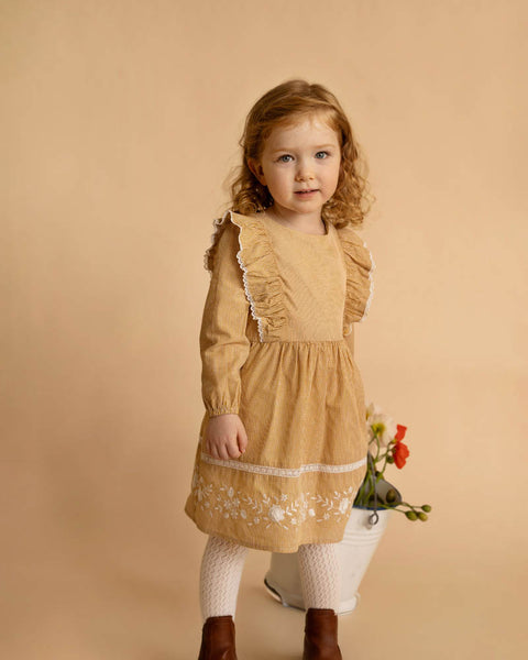 Winnie Embroidered Gingham Dress