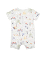 Bebe by Minihaha- CHESTER PRINT SS ZIP ROMPER