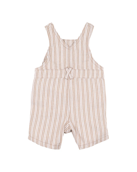 Bebe by Minihaha- BEIGE STRIPE OVERALLS