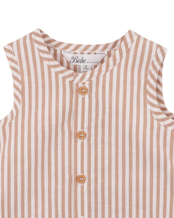 BRADY STRIPE WOVEN ROMPER