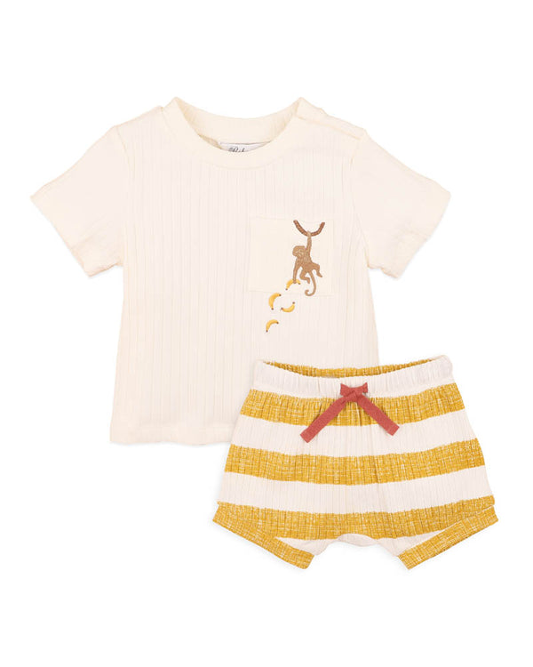 SWAY ORGANIC WIDE RIB SHORTS & TEE SET