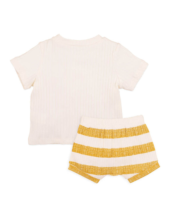 SWAY ORGANIC WIDE RIB SHORTS & TEE SET