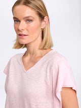 Marco Polo-  Linen Jersey Tee Pink Salt