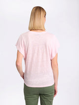 Marco Polo-  Linen Jersey Tee Pink Salt