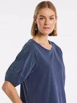 Marco Polo-Lantern Sleeve Pigment Tee French Blue