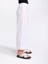 Marco Polo-  3/4 Wide Leg Pant White