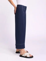 Marco Polo-  3/4 Wide Leg Pant Navy