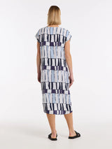 Marco Polo- Short Sleeve Abstract Stamp Dress