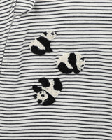 Bebe- ANGUS PANDA STRIPE ZIP ONESIE