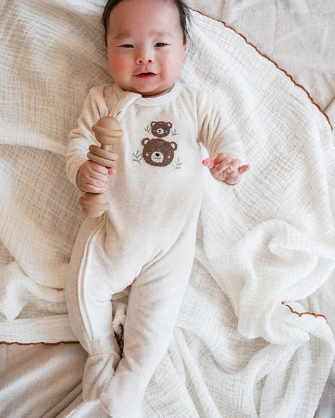 Bebe by Minihaha-MATEO VELOUR LS ZIP ONESIE