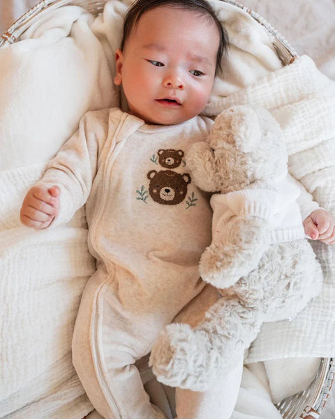 Bebe by Minihaha-MATEO VELOUR LS ZIP ONESIE