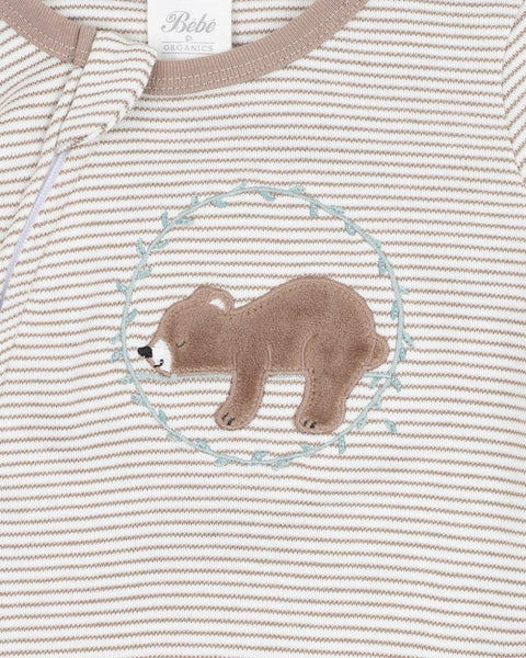 Bebe by Minihaha-MATEO STRIPE LS ZIP ONESIE