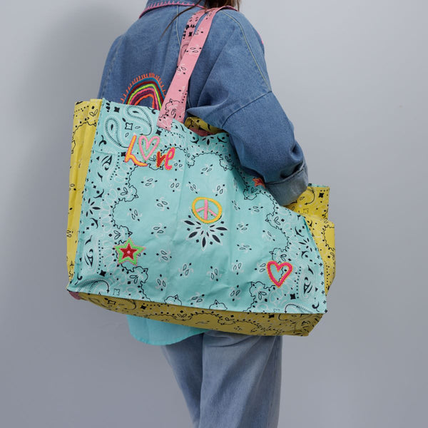 Summer Cotton Tote Blue