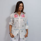 Embroidered White Floral Shirt