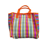Zoda Nylon Tote Bag Pink/Orange Stripe