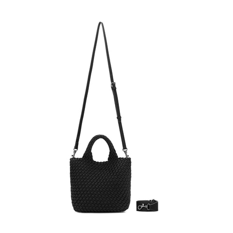 Riviera Black 2 Piece Mini Tote Handbag