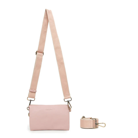 Edie Black Crossbody Bag-Pink