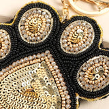 Beaded Pawprint Keyring and Bag Charm
