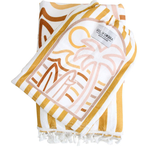 Kids Towel Poncho Summer Mustard