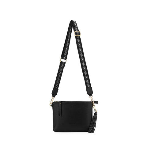 Maggie Black 3 Compartment Crossbody Bag