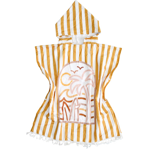 Kids Towel Poncho Summer Mustard