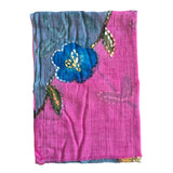 Hot Pink Flower Wool Scarf