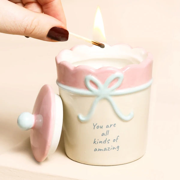 Cream Ceramic Scallop Edge All Kinds of Amazing Candle